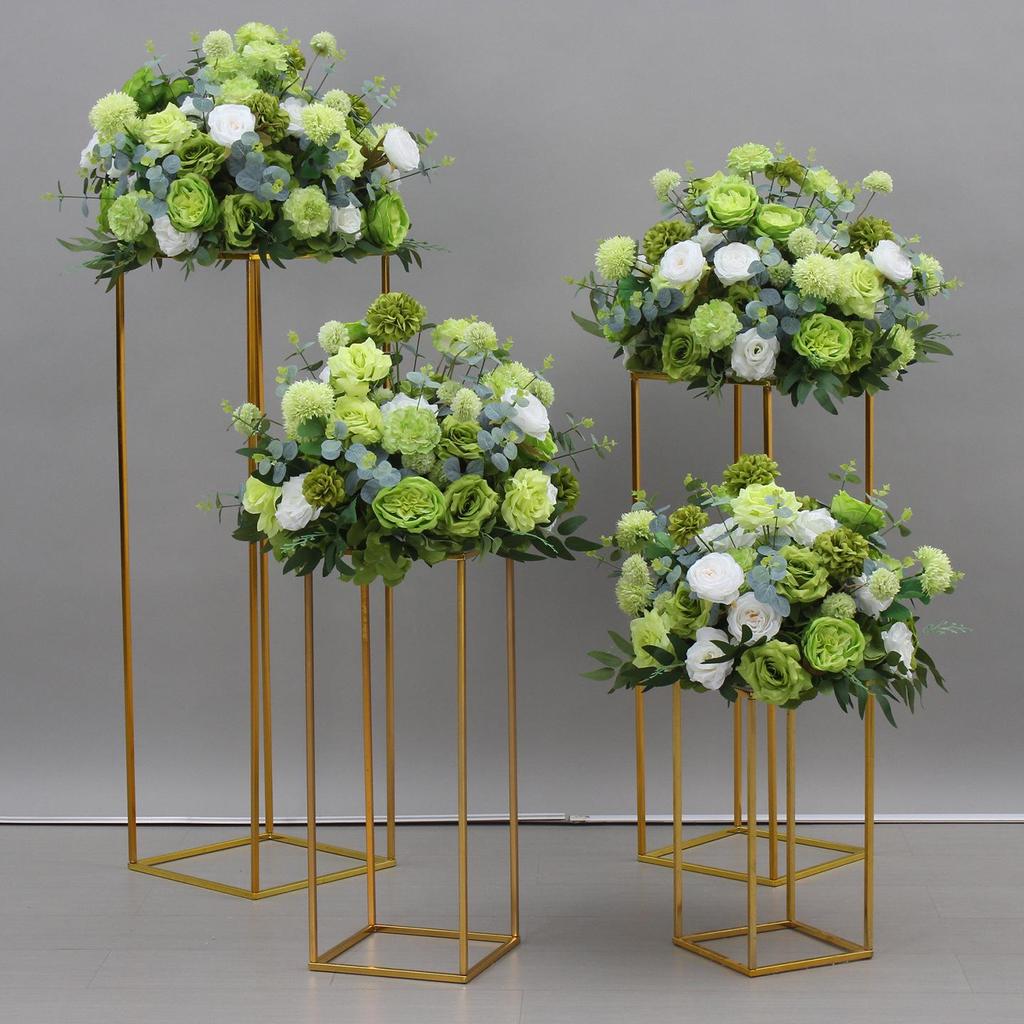 Simulated Silk Floral Arrangement: Round Flower Ball for Aisle, Table, or Wedding Stage Decoration.
