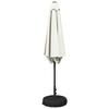 Garden Umbrella with Base 300 x 300 cm Polyester Rectangular Cream