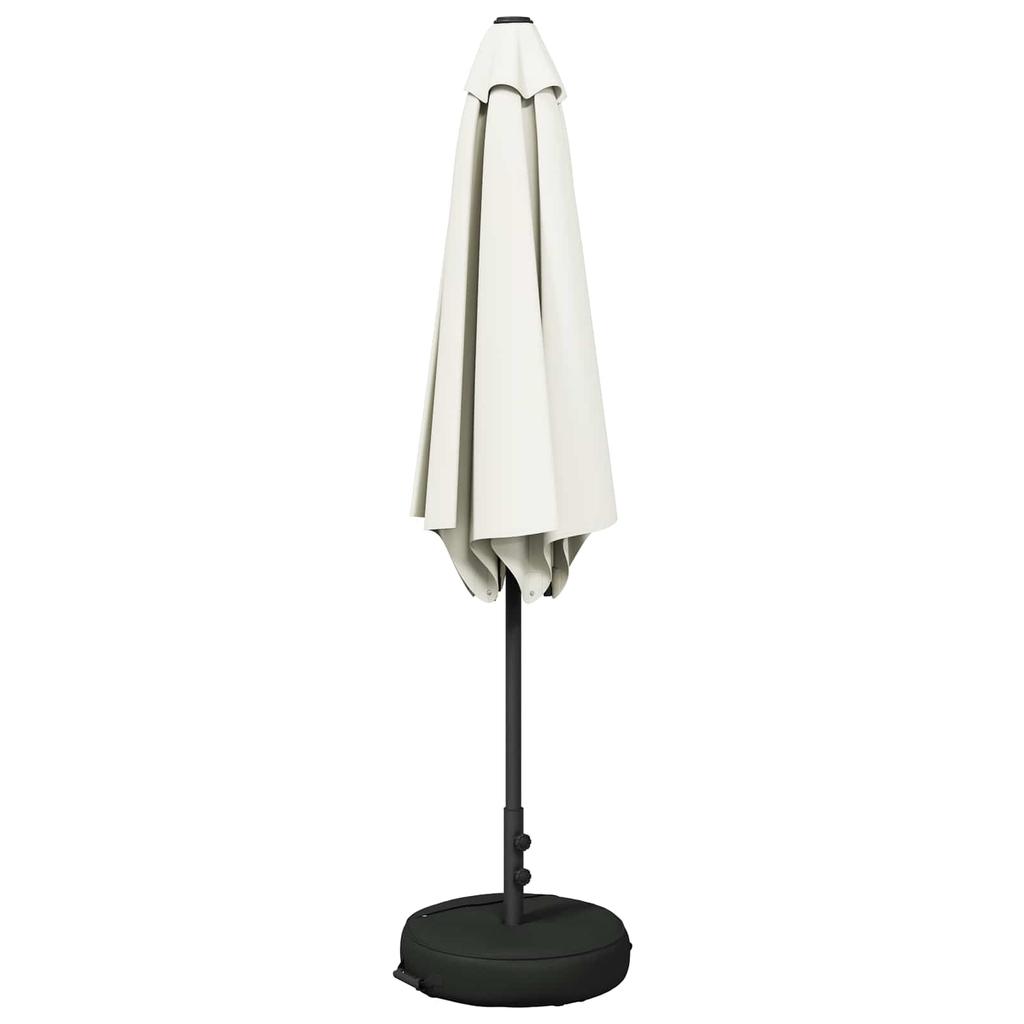 Garden Umbrella with Base 300 x 300 cm Polyester Rectangular Cream