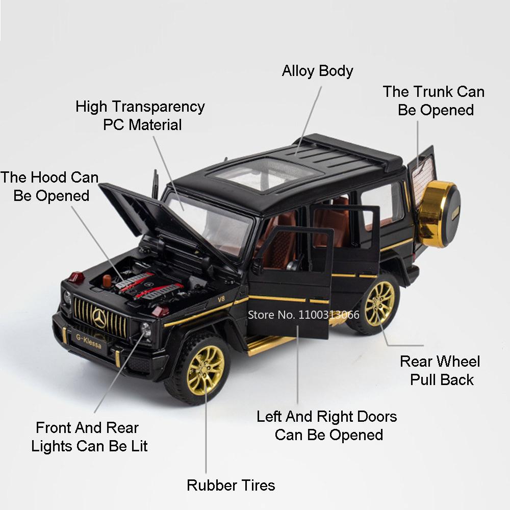 1:32 Scale G63 Alloy Diecasting Cars Toys Models With Light And Sound SUV Vehicle 6 Doors Opened Off-road Children Festival Gift