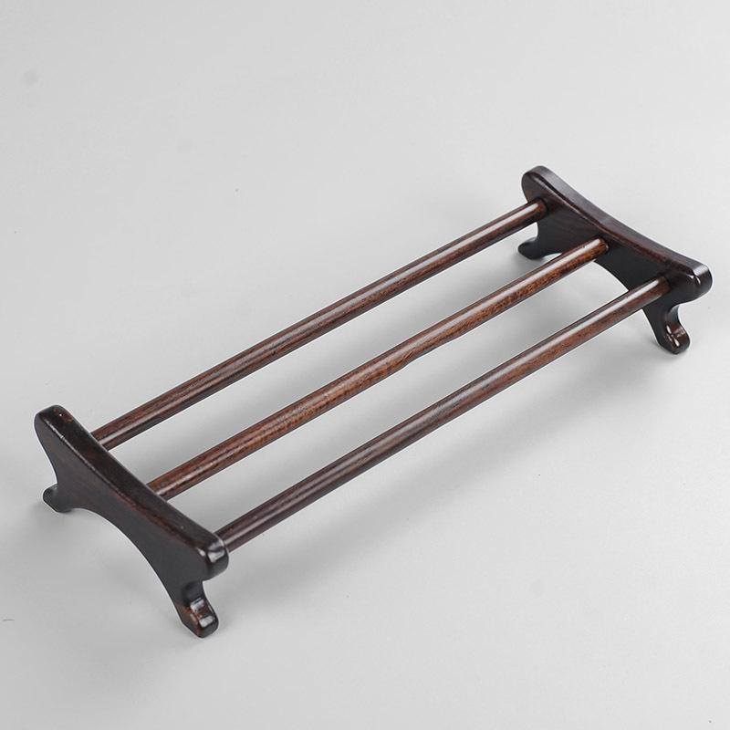Ebony solid wood cup holder Kung Fu tea set zero match, craft ornament