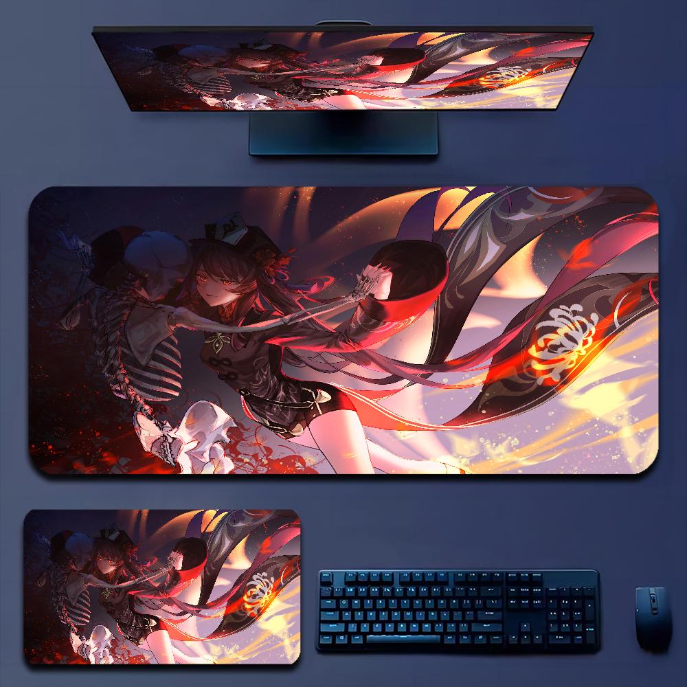 Genshin Impact Hu Tao Anime Mousepad Boy Pad Natural Rubber Gaming Mousepad Desk Mat Size For Gameing World Of Tanks CS GO Zelda
