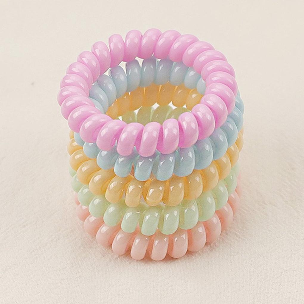 

Женская пружинка для волос в виде телефонного шнура, набор из 5 штук 5-piece set