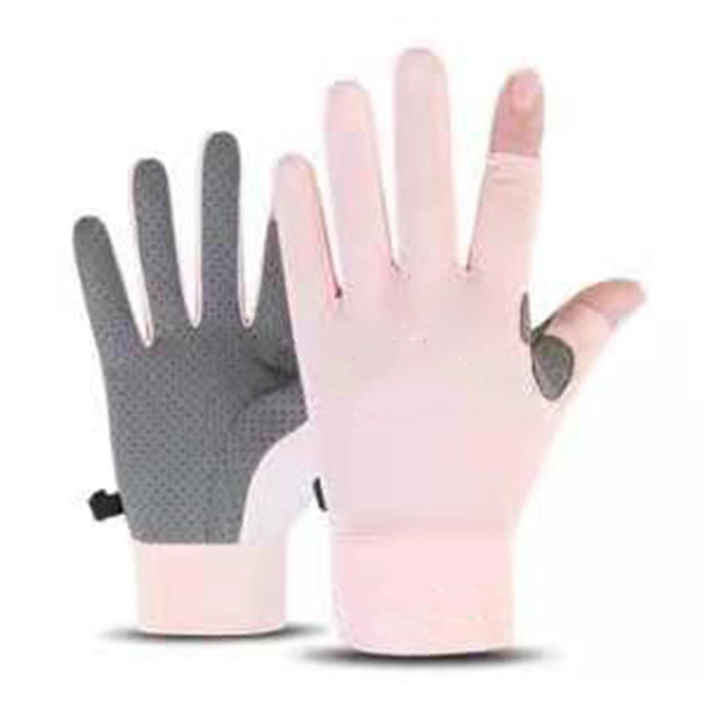Summer Ice Silk Cycling Gloves 2 Fingerless Sport Gloves for Men Women Cycling Workout Gym Training