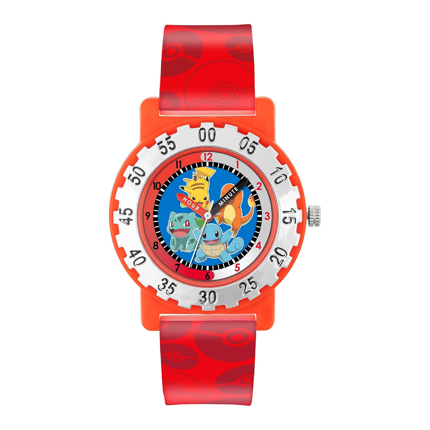 Pokemon Boys Analog Quartz Watch Silicone Strap POK4194 Red