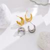 DIEYURO 316L Stainless Steel Exaggerated Multilayer Stud Earrings For Women Fashion C Type Female Earrings Simple Girl Jewelry