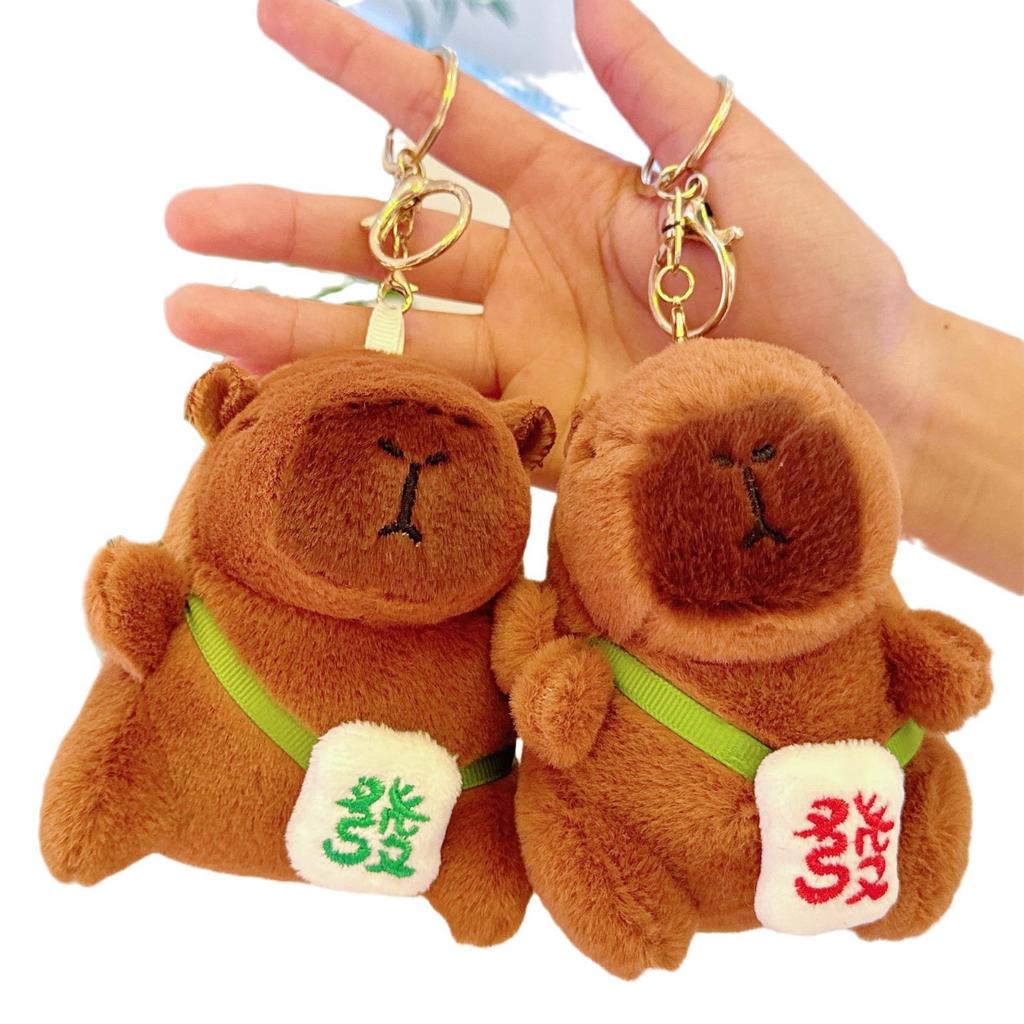 Viral Capybara Backpack Charm: Plush Toy Keychain and Pendant