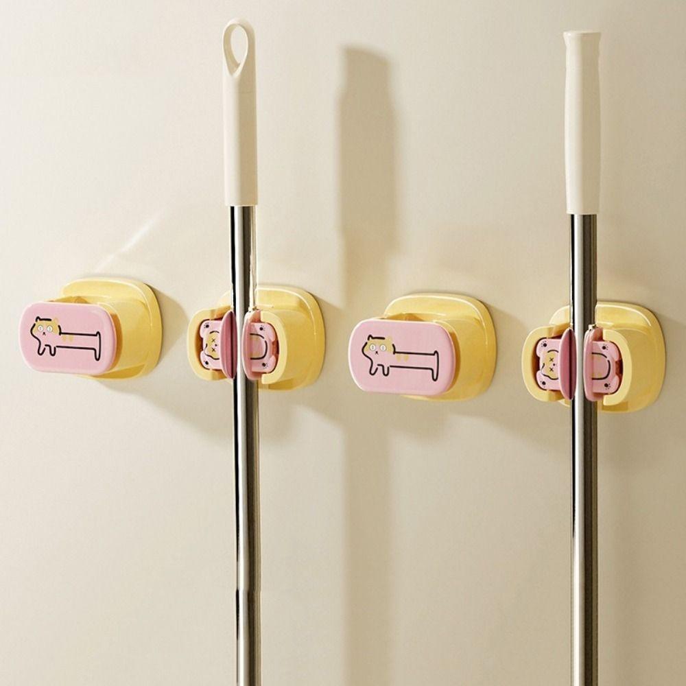 Kunststoff Saugnapf Wischmopp Klemme Wandmontiert Besen Aufbewahrungsregal Besenhalter Balkon