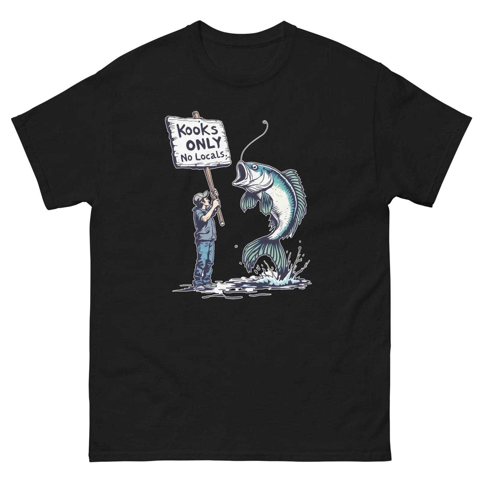 Kooks Only No Locals Big Fish Funny T-Shirt XL