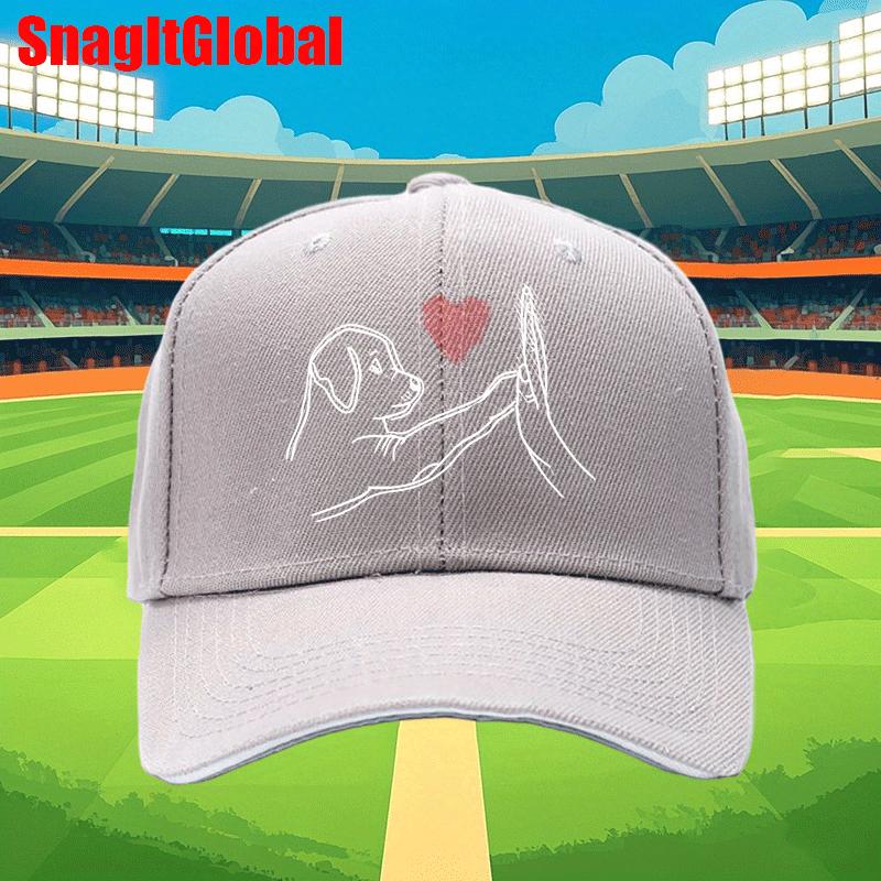 

Dog High Five Love Line Art Baseball Cap Polyester Adjustable Outdoor Sports Unisex Cap One Size
