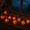 Portable Halloween Props String Lights, 10/20 LED Spooky Pumpkin Ghost Fairy Light, Battery Easy Install Hanging Lights Operated for Indoor
