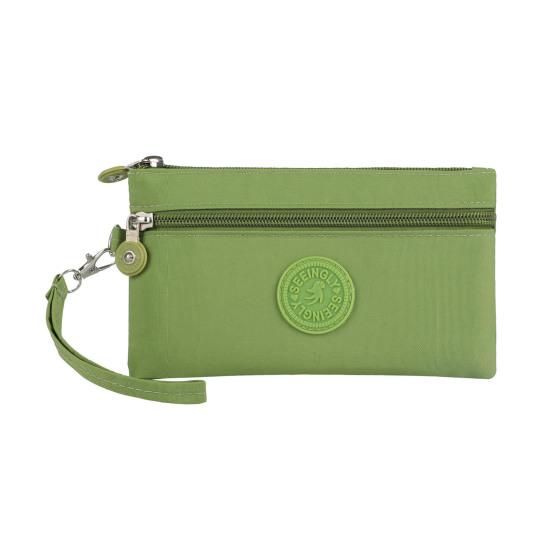 Кошелек для мелочи Гладкая молния Несколько отделений Маленький кошелек Минималистичный дизайн Ключи Карты Чехол для мобильного телефона зелёный