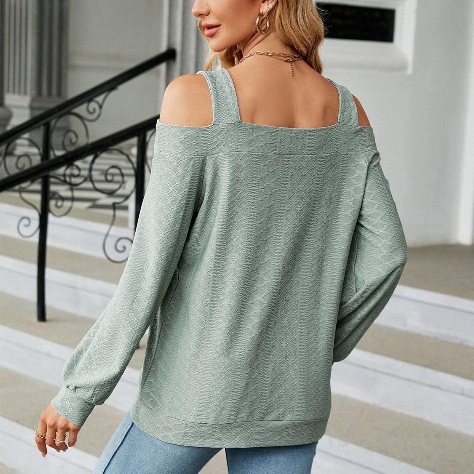 Женская элегантная и модная однотонная полая сексуальная свободная футболка с длинными — фото 4