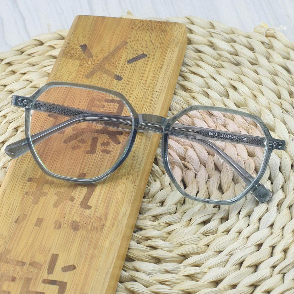 Trendy Women's and Men's Polygonal Net Red Glasses - Full Frame TR90 Plano Transparent Eyewear