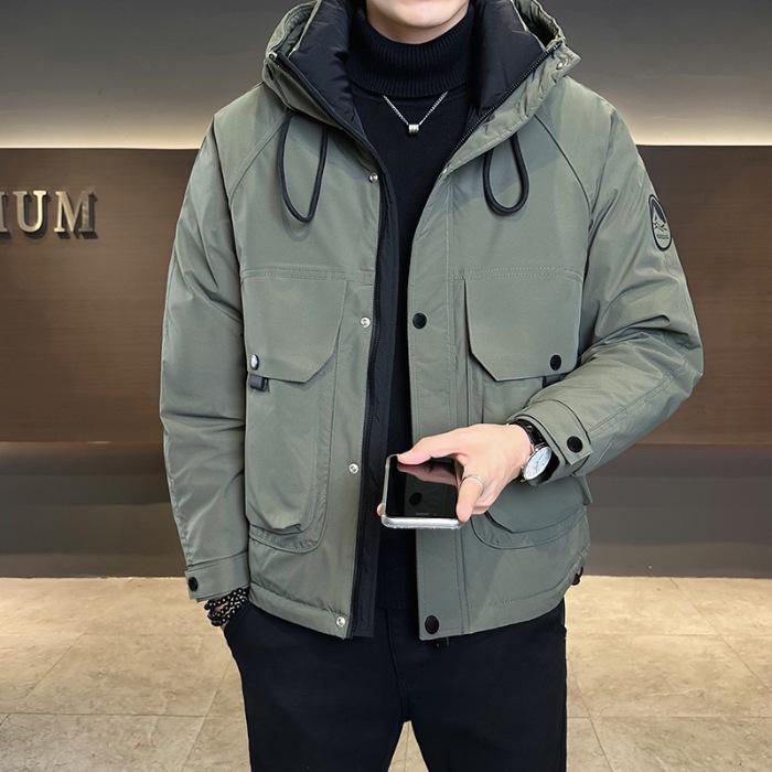 Men's Thickened Down Winter Jacket - 2025 High-End Short Style, Plus Size, Outdoor Mountaineering, Workwear Coat