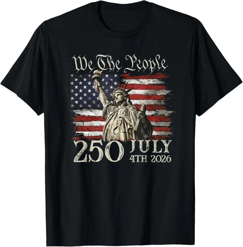 250 Years American 250th Anniversary US USA Flag 4th of July T-Shirt S