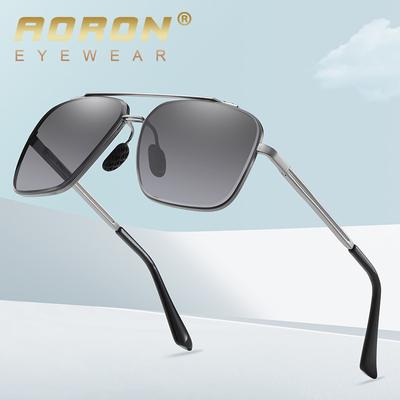 aoron Vierkant Frame Mannen Vrouwen Zonnebril Kleurverloop Metalen Frame Rijbril Buiten Mode Ontwerp Visserij Bril