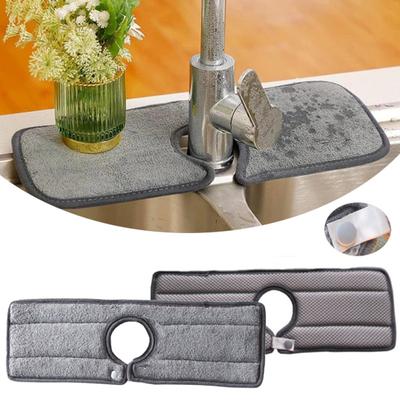 Wraparound Faucet Mat Super Soft Fiber Strong Absorbent Ability Faucet Pad Household Supplies