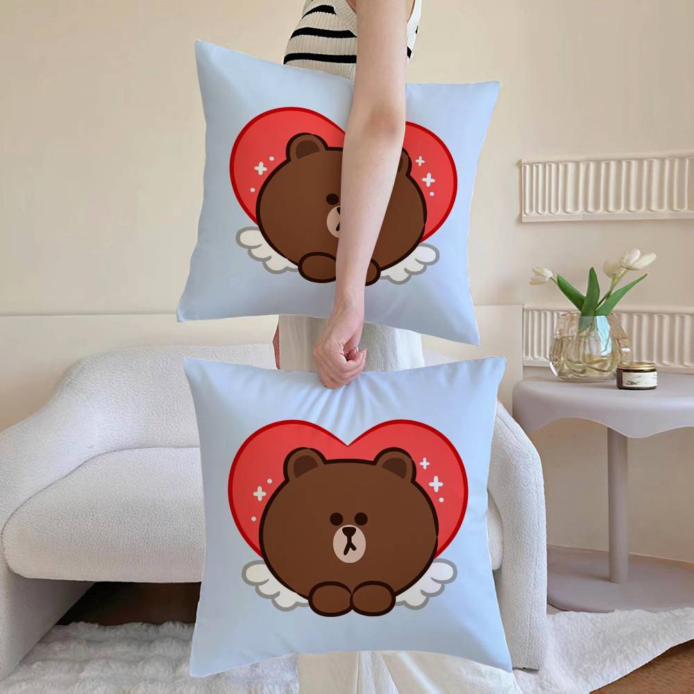 Cute little bear pillowcase living room sofa chair cushion cover home room decoration without pillow core