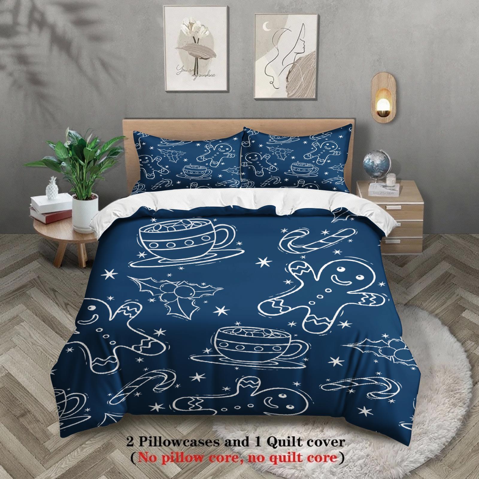 

Comforter Merry Christmas Bedding Set 2026 Christmas Single Twin Queen King Size No Filling Christmas Gift For Kids Girls Comforter (quilt)-EU Single(135*200cm)3pcs