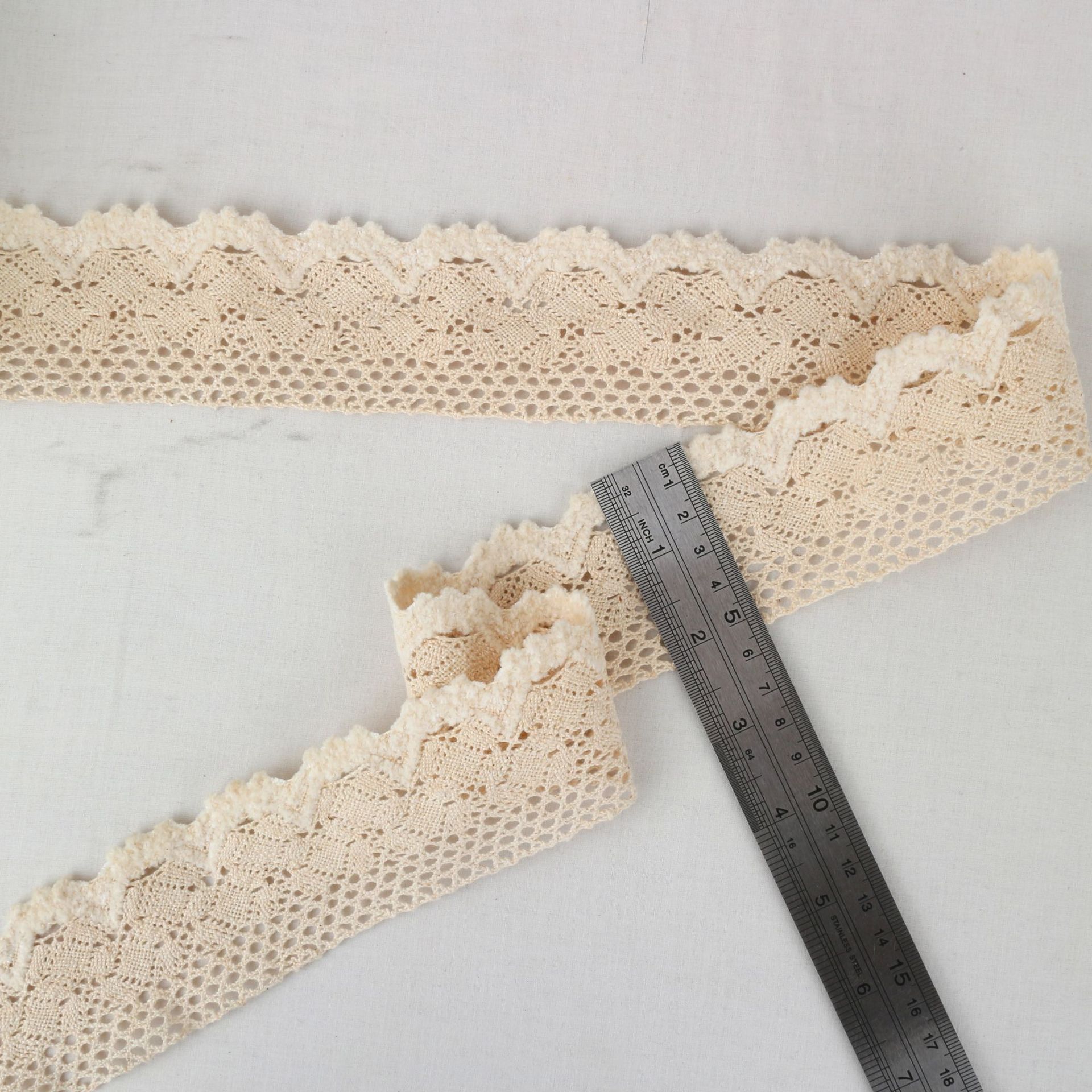 Флисовое одностороннее зубчатое хлопковое кружево, Хлопковое кружево вышивка водорастворимая S0313