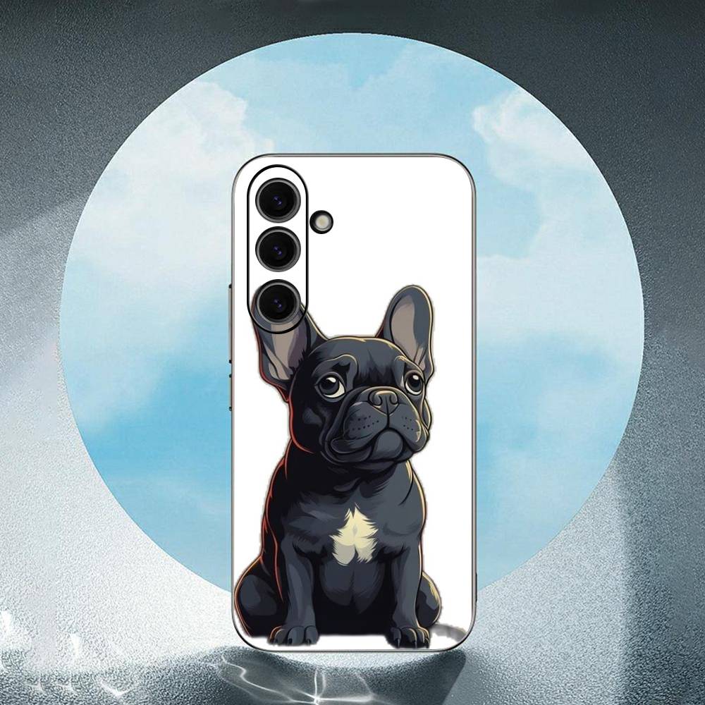 Pug Dog French Bulldog Luxury Black Phone Case For Samsung Galaxy S23 S24 S25 Ultra S22 Plus S21
