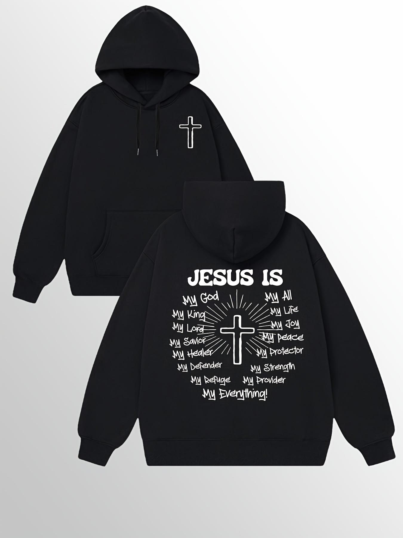 

Super Soft Fleece Hoodie - JESUSU IS MY GOD Men s Loose Version Hoodie With Pockets - Absorb Moisture And Sweat 3XL