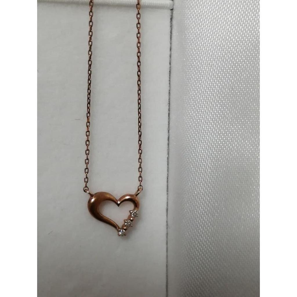 Used K10 heart diamond necklace