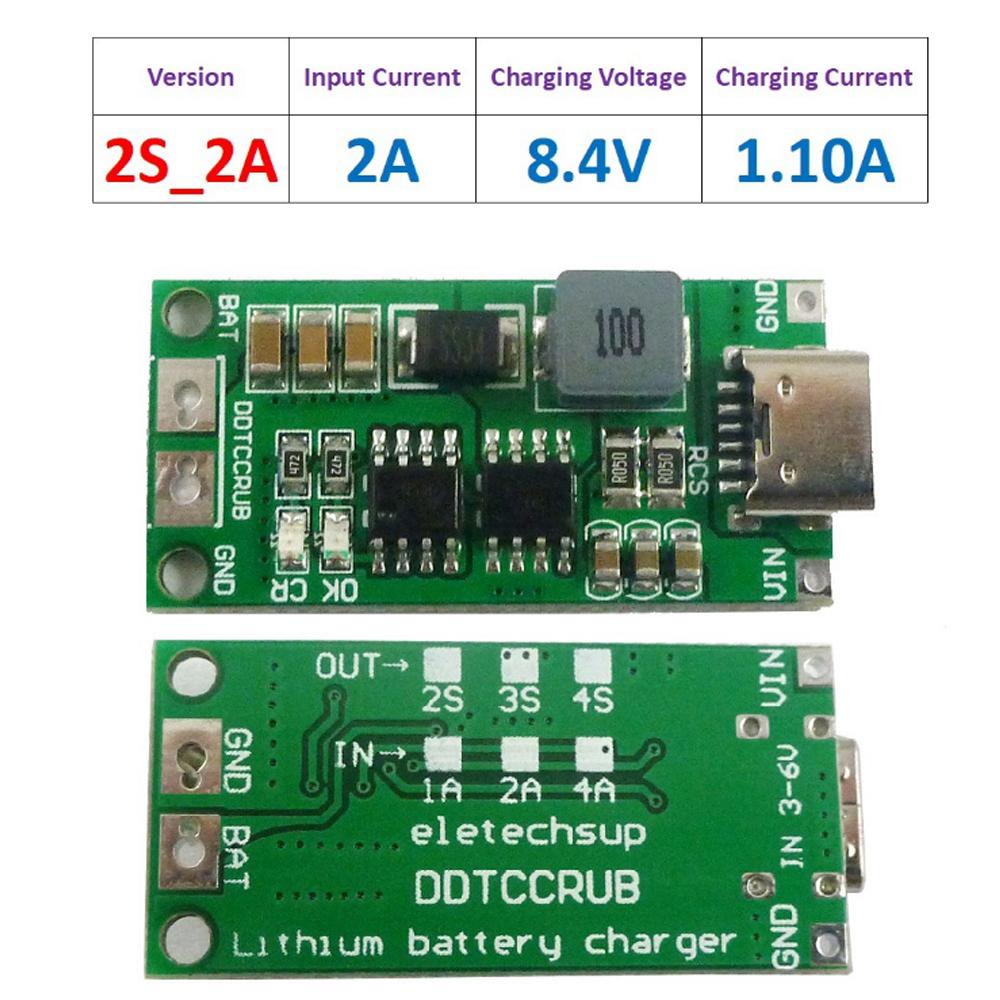 2S 3S 4S Type-C to 8.4V 12.6V 16.8V Boost Boost Polymer Li-Ion Charger 7.4V 11.1V 14.8V 18650 Lithium Battery Charging Module