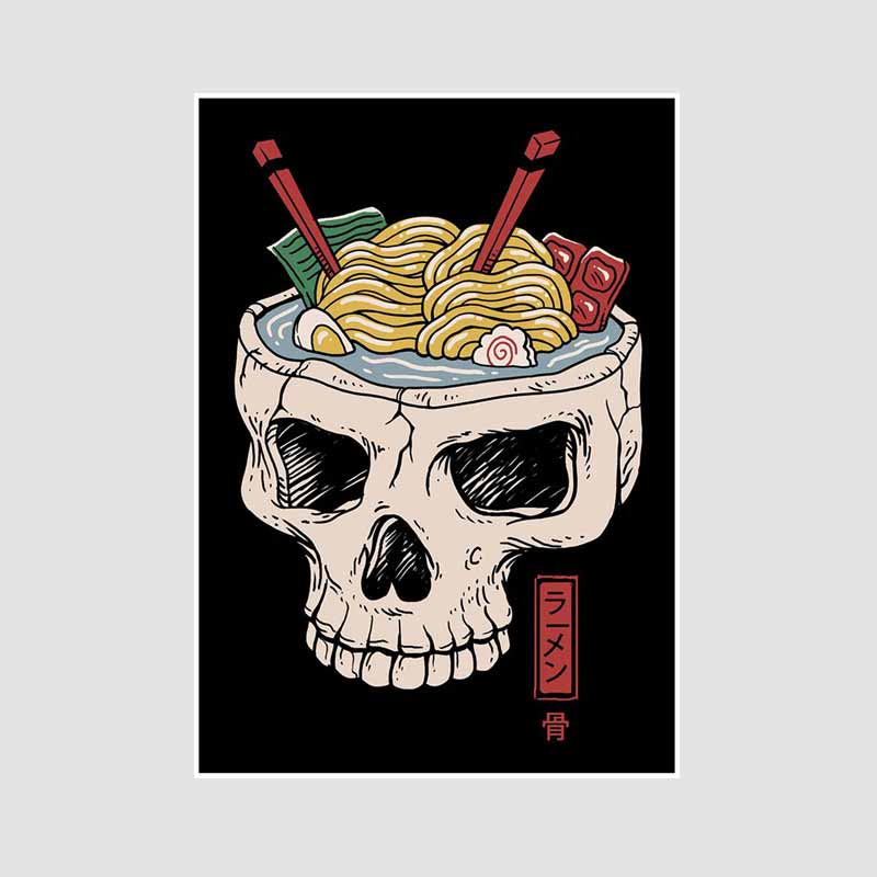 Japanese Food Guide Retro Posters Funny Noodles Poster Mural Wall Art Prints White Paper Art Painting Room Decoration Pictures Home Decor