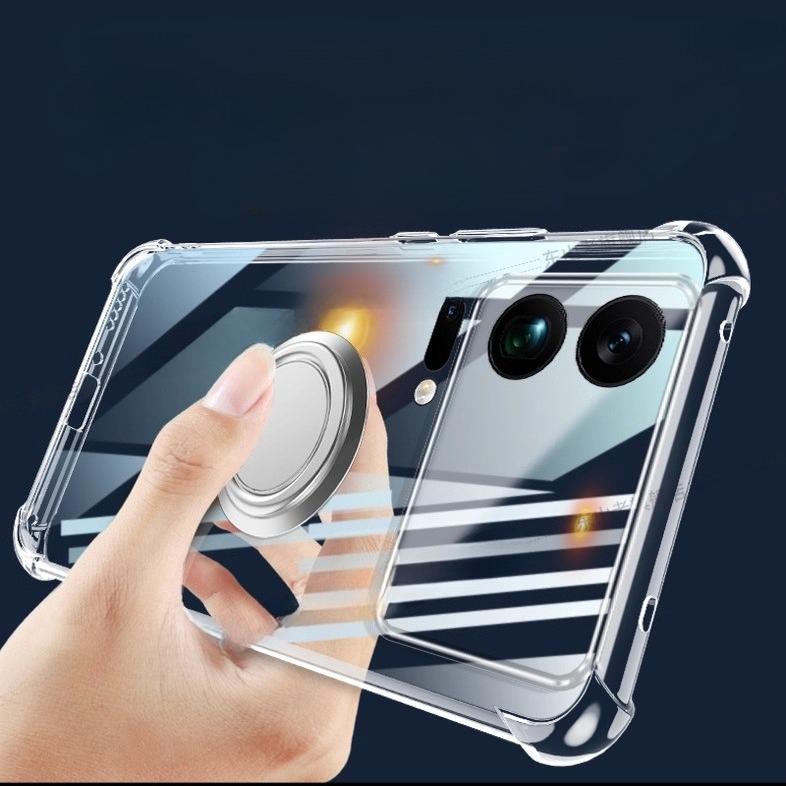 

Shockproof Airbags Clear Soft Case for Xiaomi 17 Pro Max Mi17 17pro Transparent Magnetic Ring Holder Silicone TPU Stand Cover for xiaomi 17