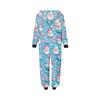 Christmas Print Parent-Child Outfit Hooded Zipper One-Piece Fashionable Home Suit Set