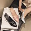 High heels women's summer 2025 new French bow bag head single shoes pointed thin heel fashion versatile sandals