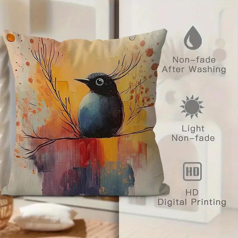 Floral and bird patterns digital printing pillow cover Short plush Suitable living rooms bedrooms sofas throw cushion cover