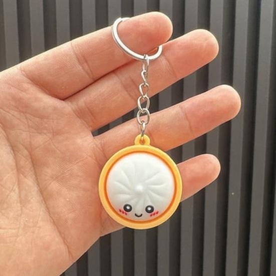 3Pcs Mini Dumpling Keychain Pendant Soft Food Charm Cartoon Snack Accessories for Bags Car