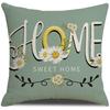 Spring Daisy Fresh Pillowcase Linen Printed Letter Simple Pillowcase Sofa Cushion Cover