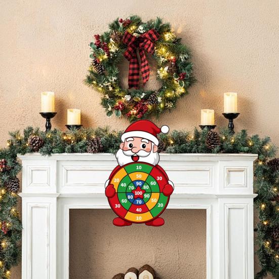 Terč Santa Clause s 12 lepicími míčky a 12 šipkami Velké vánoční párty hry pro rodinu Děti Dospělí Párty aktivity