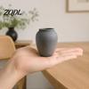 Retro European Style Flower Pot Round Ceramic Vase, Small Hydroponic Planter, Rustic Decorative Ornament Table Centerpiece Vase for Artificial Plants,