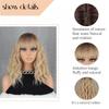 Brown and Light Brown Short Wavy Synthetic Fiber Wigs with Bangs for Women Cosplay Natural Hair Heat Resistant