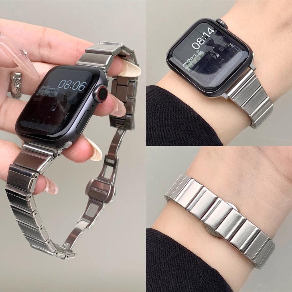 Applicable Apple Apple Watch Bamboo Stainless Steel Strap Iwach10 One Bead Women's Small Waist Watch Strap