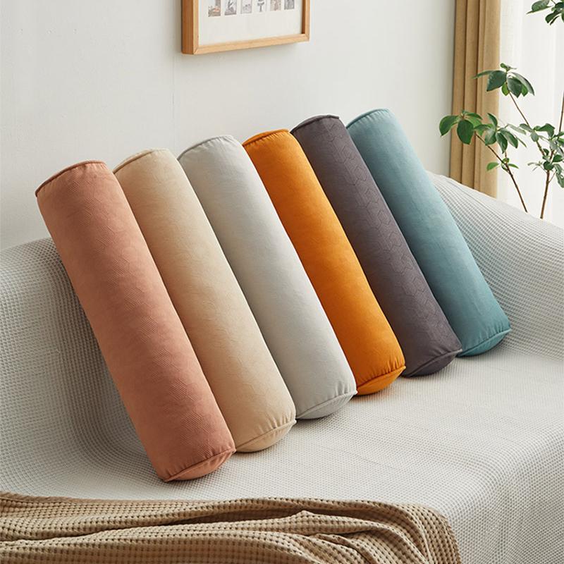 Cylindrical Cushion Case Bed Sleeping Waist Cushion Cover Soft Long Comfortable Pillow Case Neck Bolster Pillow Roll Headrest