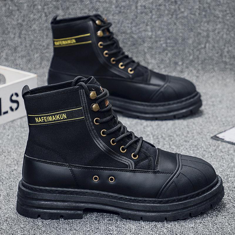 Neue Herren High-Top Casual Sportschuhe, High-Top atmungsaktive und rutschfeste Übergrößen-Stiefeletten, Motorradstiefel für Herren