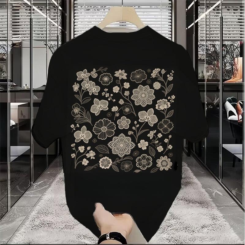 Trendy Floral Pattern T Shirts For Men Summer Fashion Streetwear 3D Printed Hip Hop Tshirts Cool Oversized Breathable Tees Tops