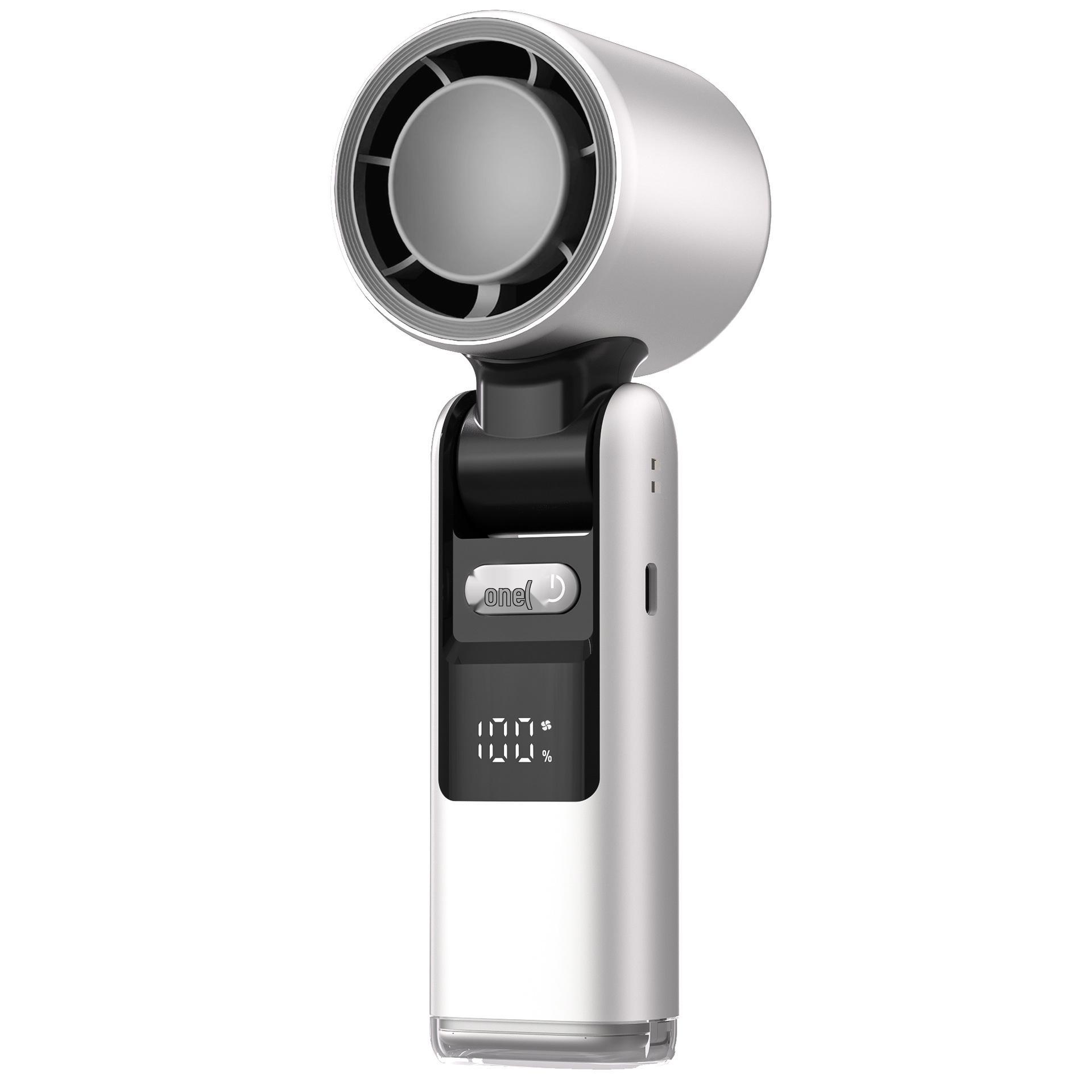 

Foldable Handheld Fan with Ice Cooling & Digital Display, Turbo High-Speed, 100 Speeds, Portable Mini Cooling Fan 183*60*60