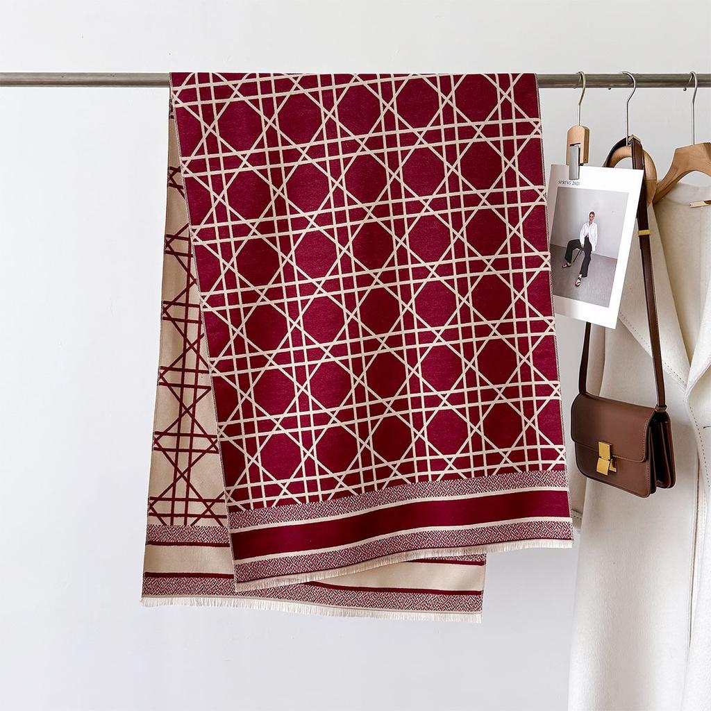 Winter Damen Imitatkashmir Schal Mode Luxus Allround Karo Schal Warm Winddicht Verdicken Schals Bandana Kopf Pashmina