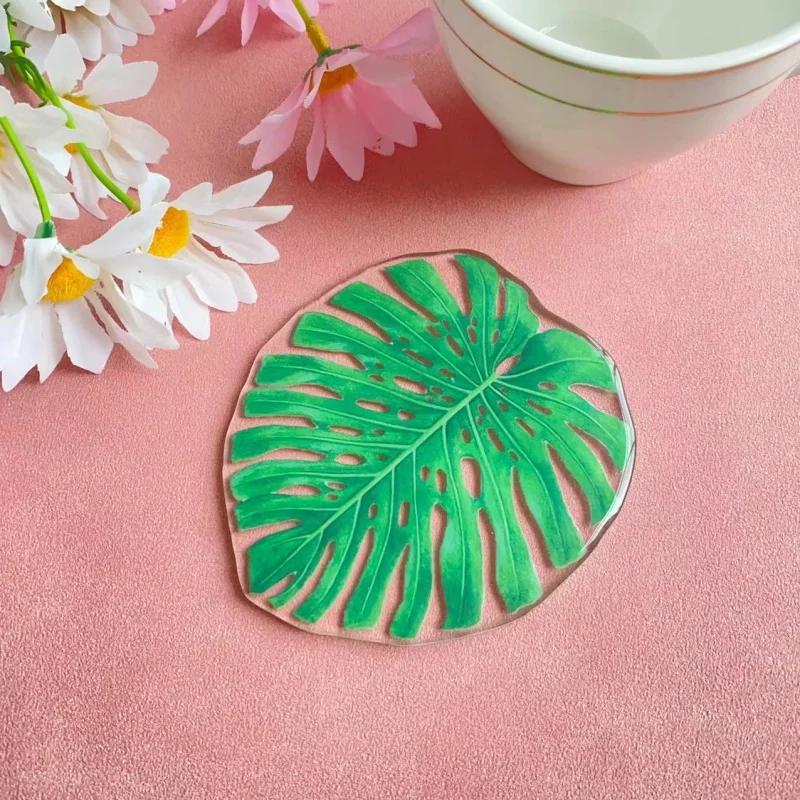 Turtle Leaf Acrylic Coasters Creative High Temperature Resistant Anti-scald Mats Home Simple Non-slip Heat Insulation Coaster