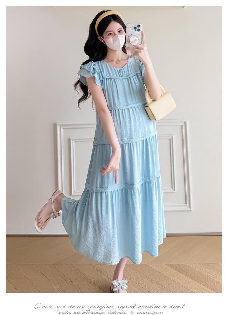 2026 Stylish Mid-length Loose Maternity Summer Dress for Trendy Moms