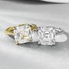 Xian Can Jewelry 2025 S925 Silver Asscher Cut White Diamond Ring - Classic European & American Style