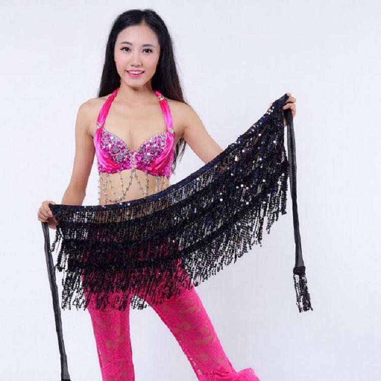 Sequin Tassel Waist Chain Hip Scarf for Belly Dance Performance & Practice