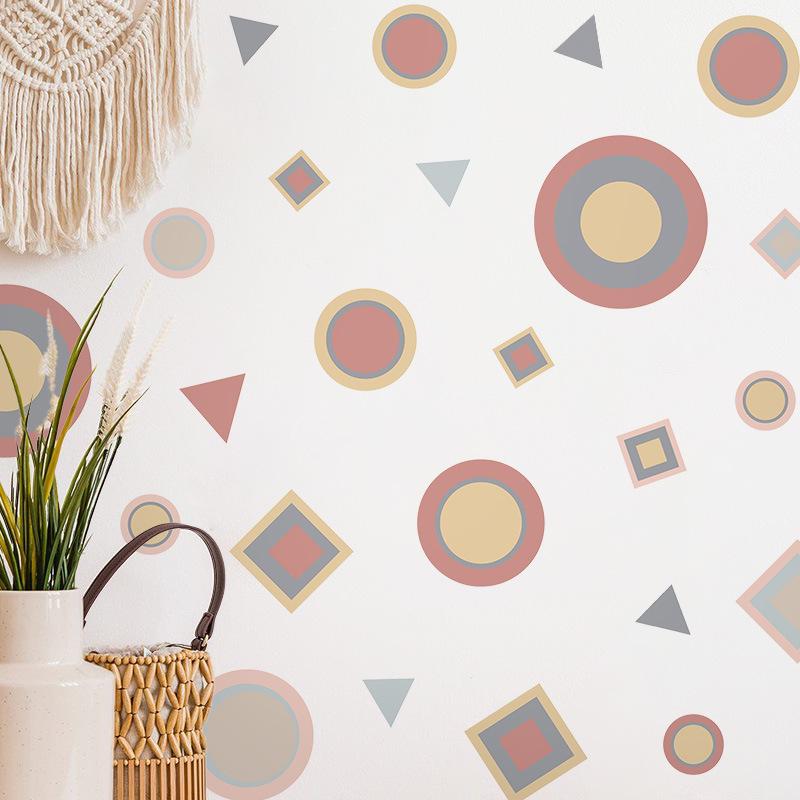 Bohemian Style Wall Sticker Abstract Geometric Self-adhesive Pvc Sticker Children's Room Living Room Kindergarten Wall Decoration